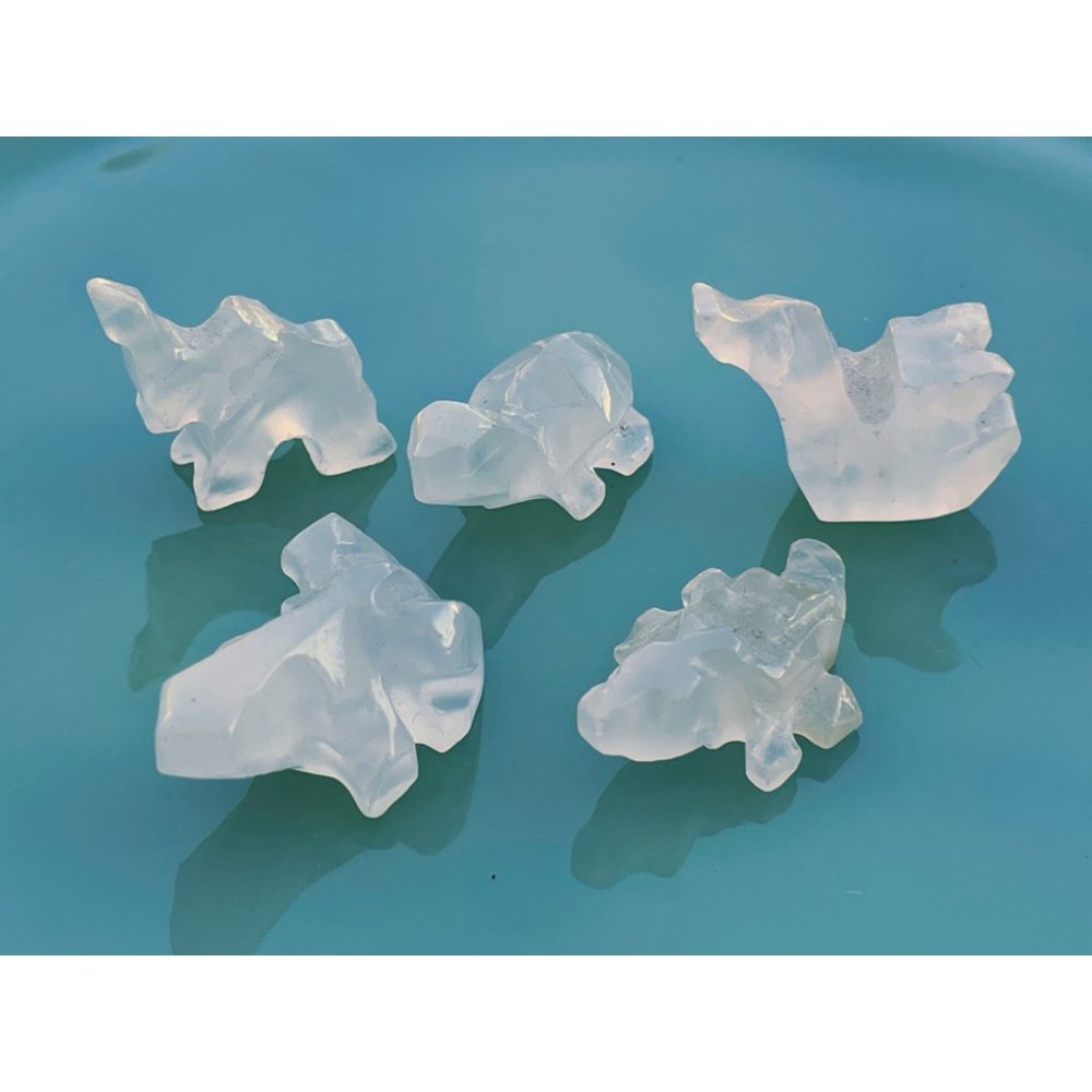 Vintage lot 5 Miniature Carved quartz Animals Turtle, Alligator, duck, elephant, - Picture 9 of 9